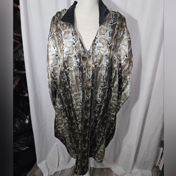 Vintage Sante Classics One Size Snake Print Dress Satin - Picture 1 of 8